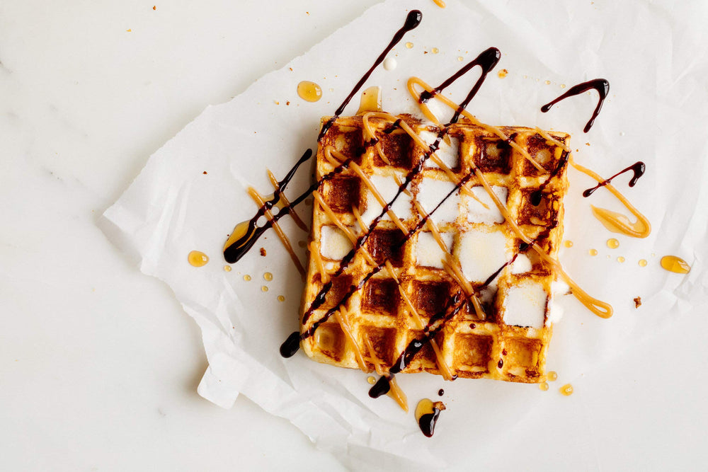 Heavenly Waffles plated with fresh fruit for a balanced topping idea