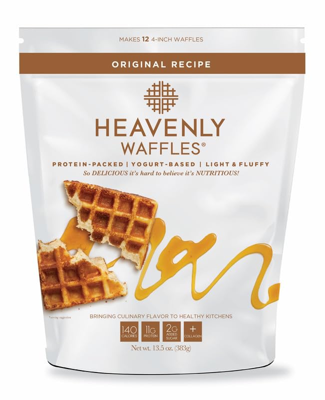 Heavenly Waffles Original Recipe batter being poured for a protein-packed breakfast