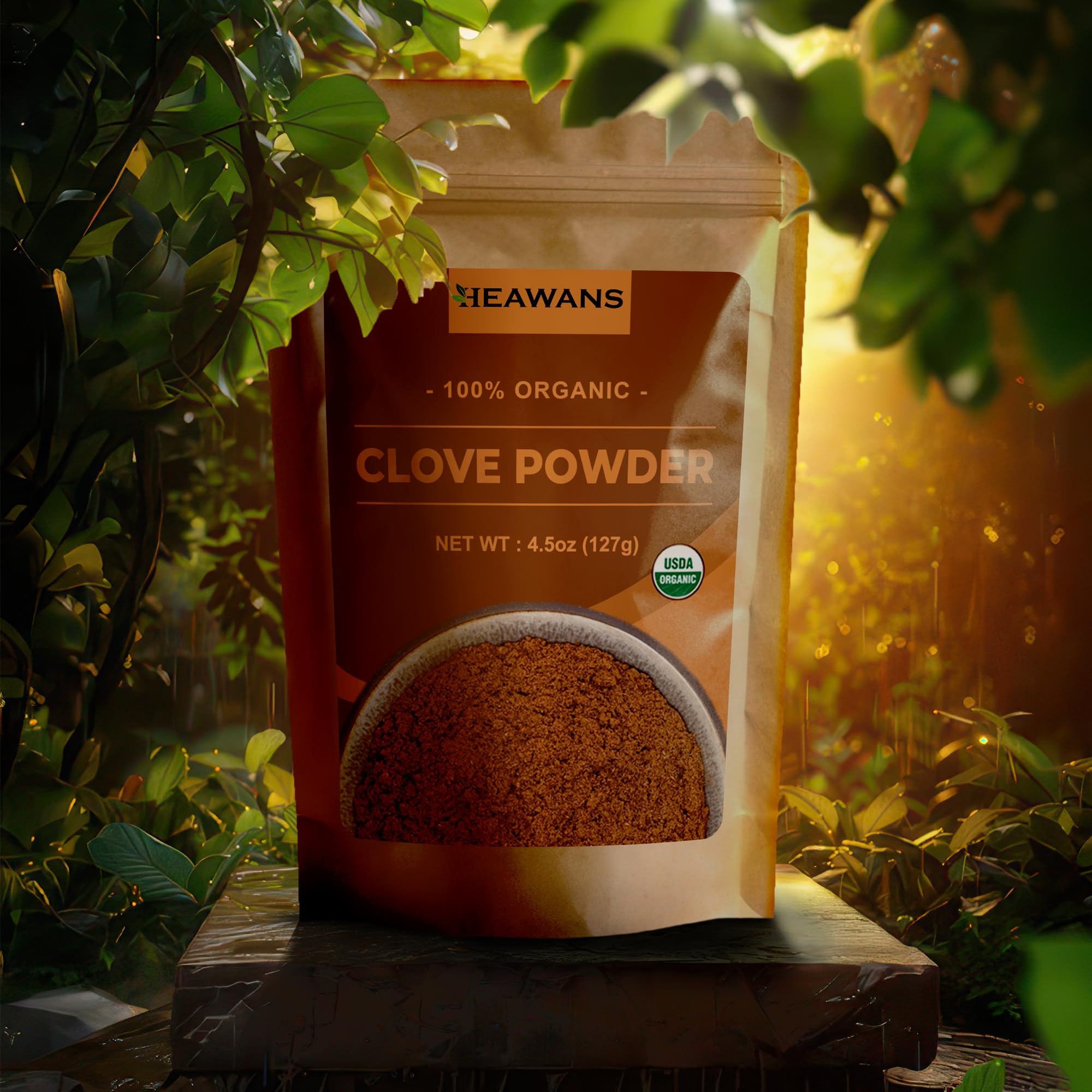 Heawans clove ground used in baking for warm, aromatic notes.