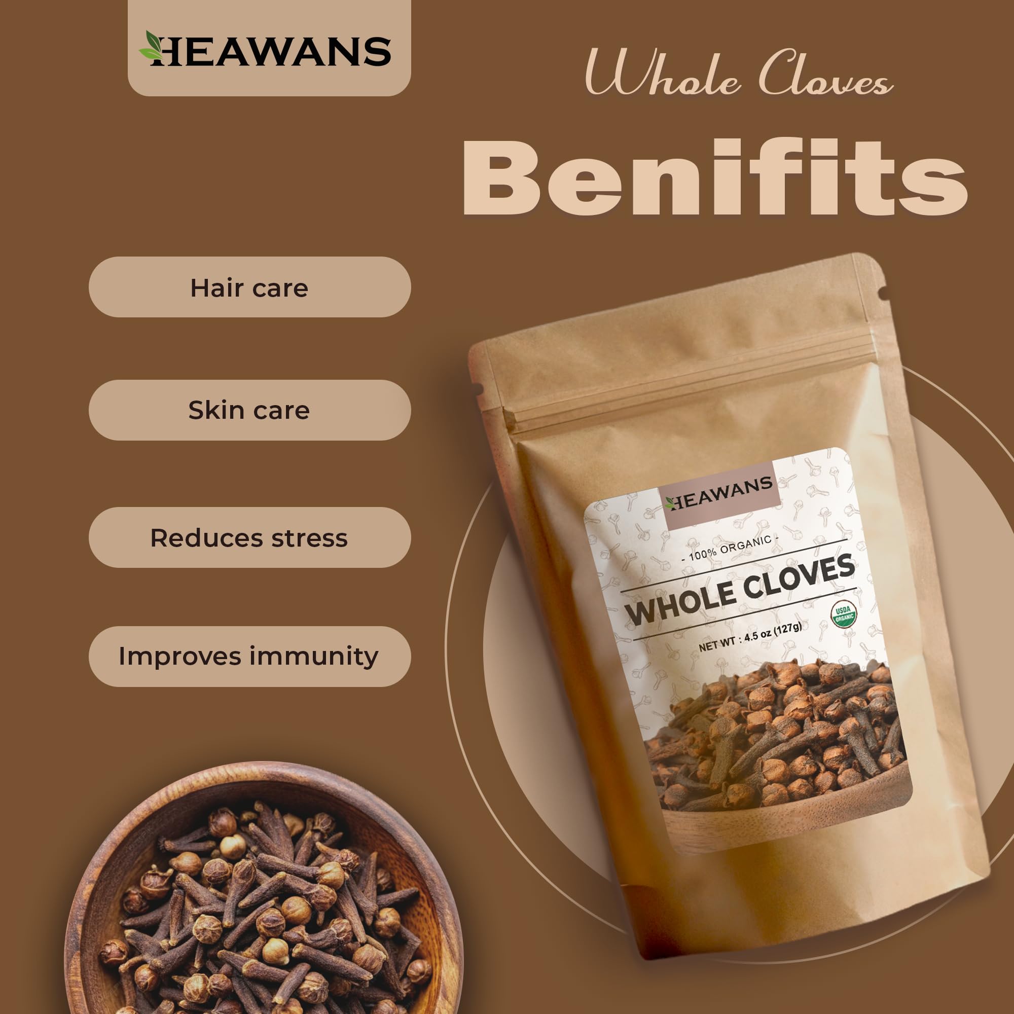 Heawans 4-5 oz packaging for convenient pantry storage.
