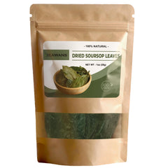 Heawans Soursop leaves air-dried in a resealable pouch for fresh tea flavors.