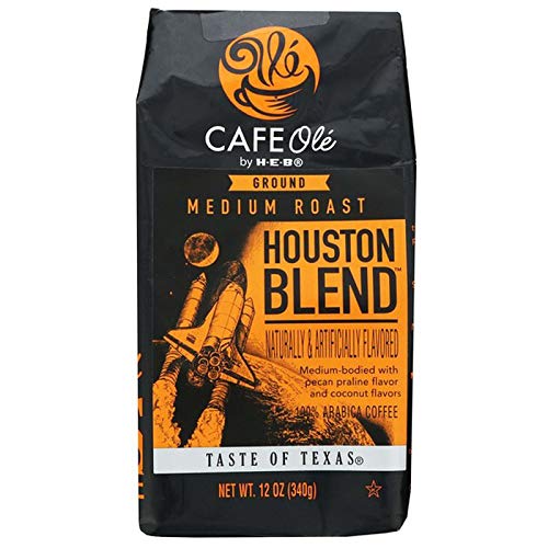 HEB Cafe Ole Houston Blend ground coffee bag, fragrant aroma for a smooth morning ritual