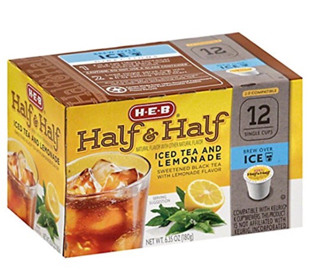 HEB half and half iced tea lemonade single cups front view for grab-and-go refreshment