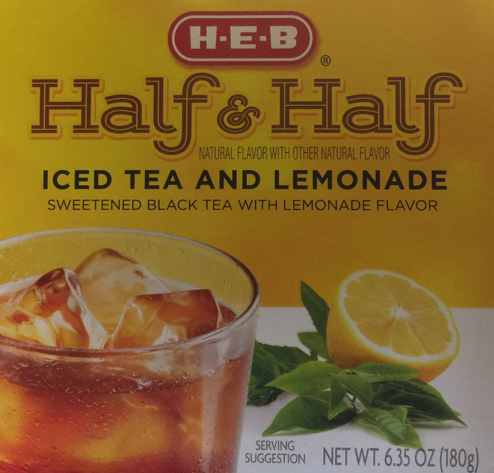 HEB half and half iced tea lemonade single cups with glass and ice