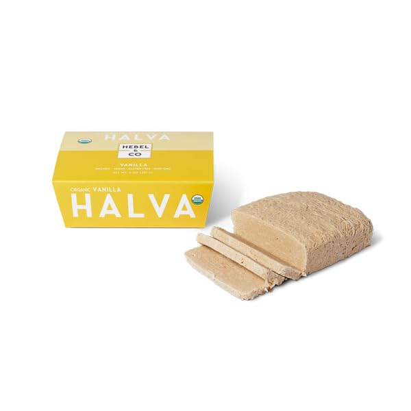 HEBEL & CO Vanilla Halva as ice cream topping for dessert.