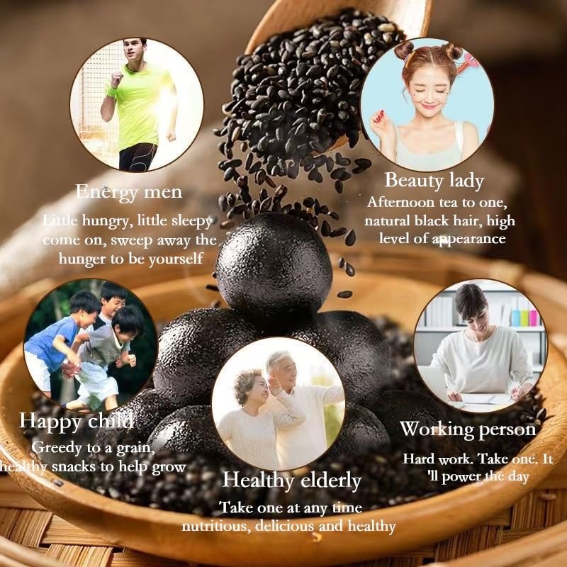 Hee Creek nutrition image features black sesame and honey ingredients.