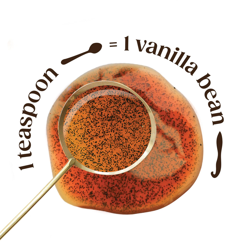 Heilala Vanilla Paste beside beans emphasizes premium ingredients and quality sourcing.