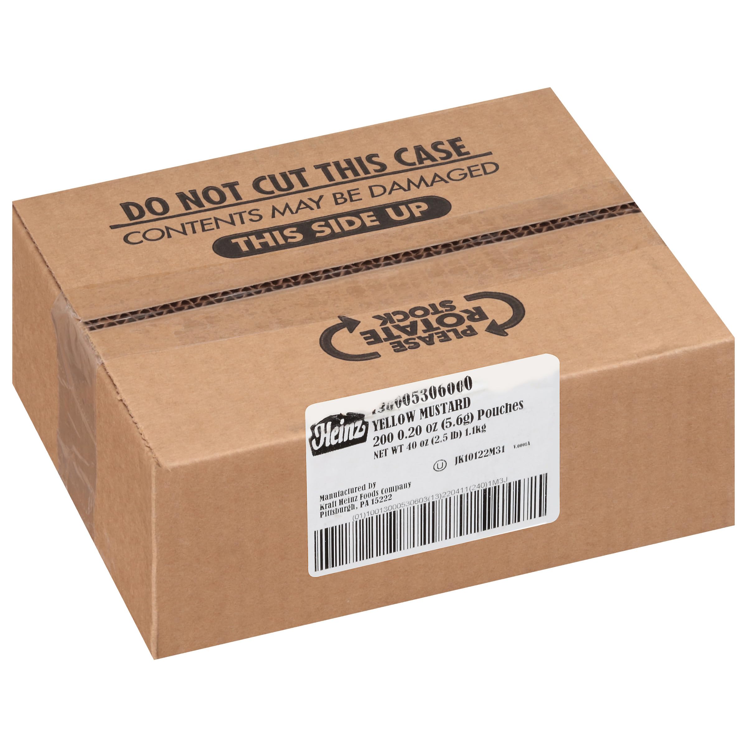 Heinz 100 percent natural ingredients mustard packet for everyday use.