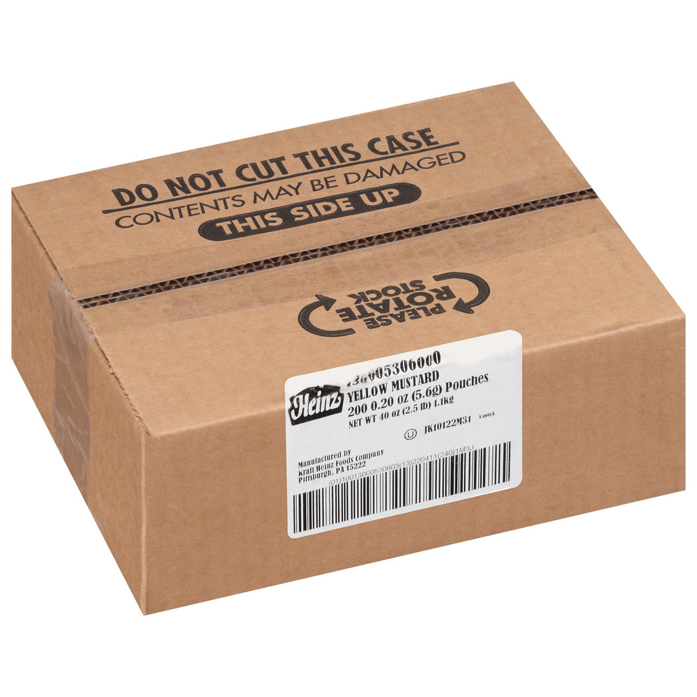 Heinz 100 percent natural ingredients mustard packet for everyday use.