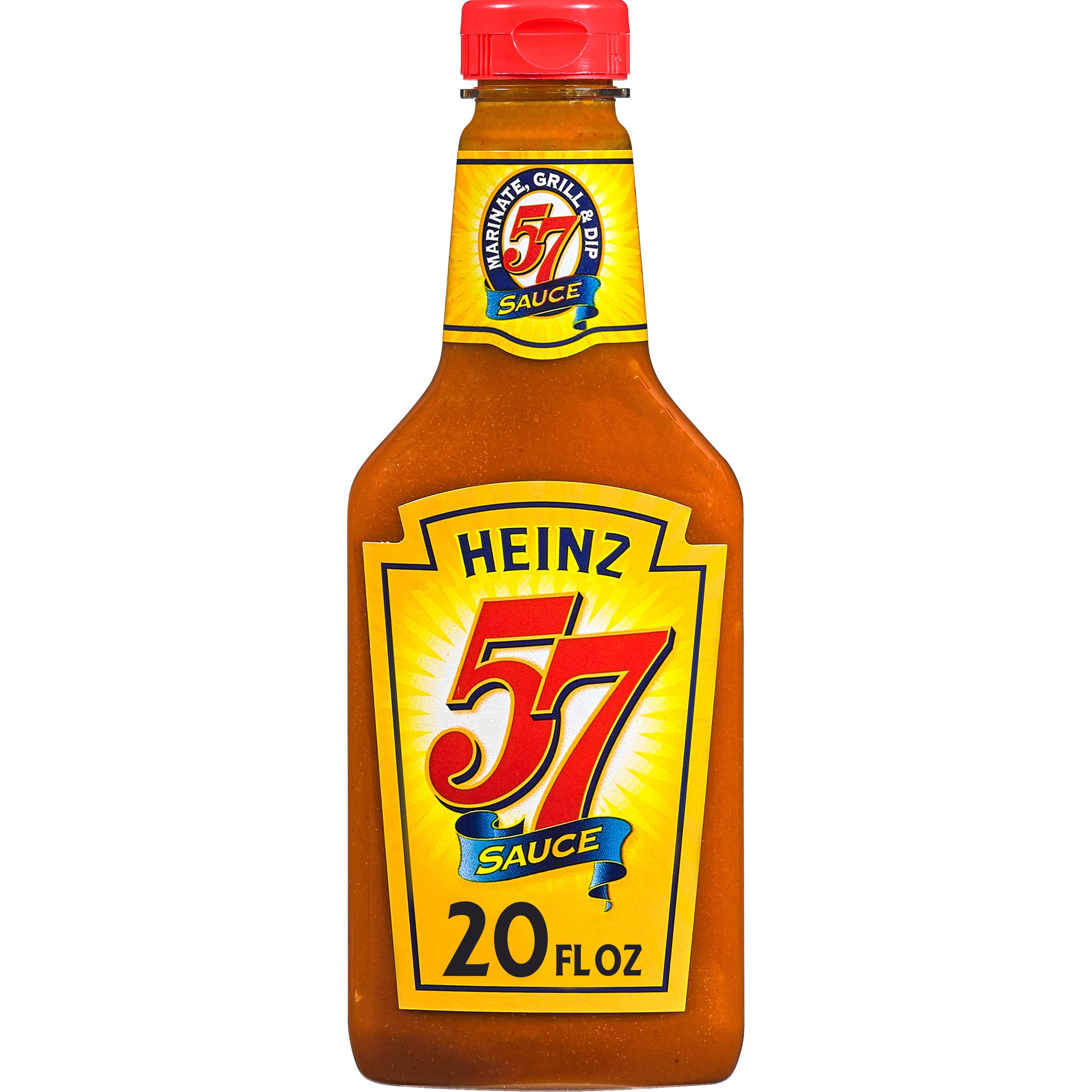 HEINZ 57 Original Sauce pours from a 20 oz bottle for richer meals
