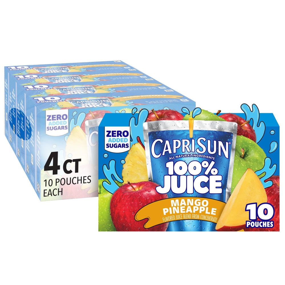 HEINZ Capri Sun Mango Pineapple pouch front, kid-friendly on-the-go refreshment.
