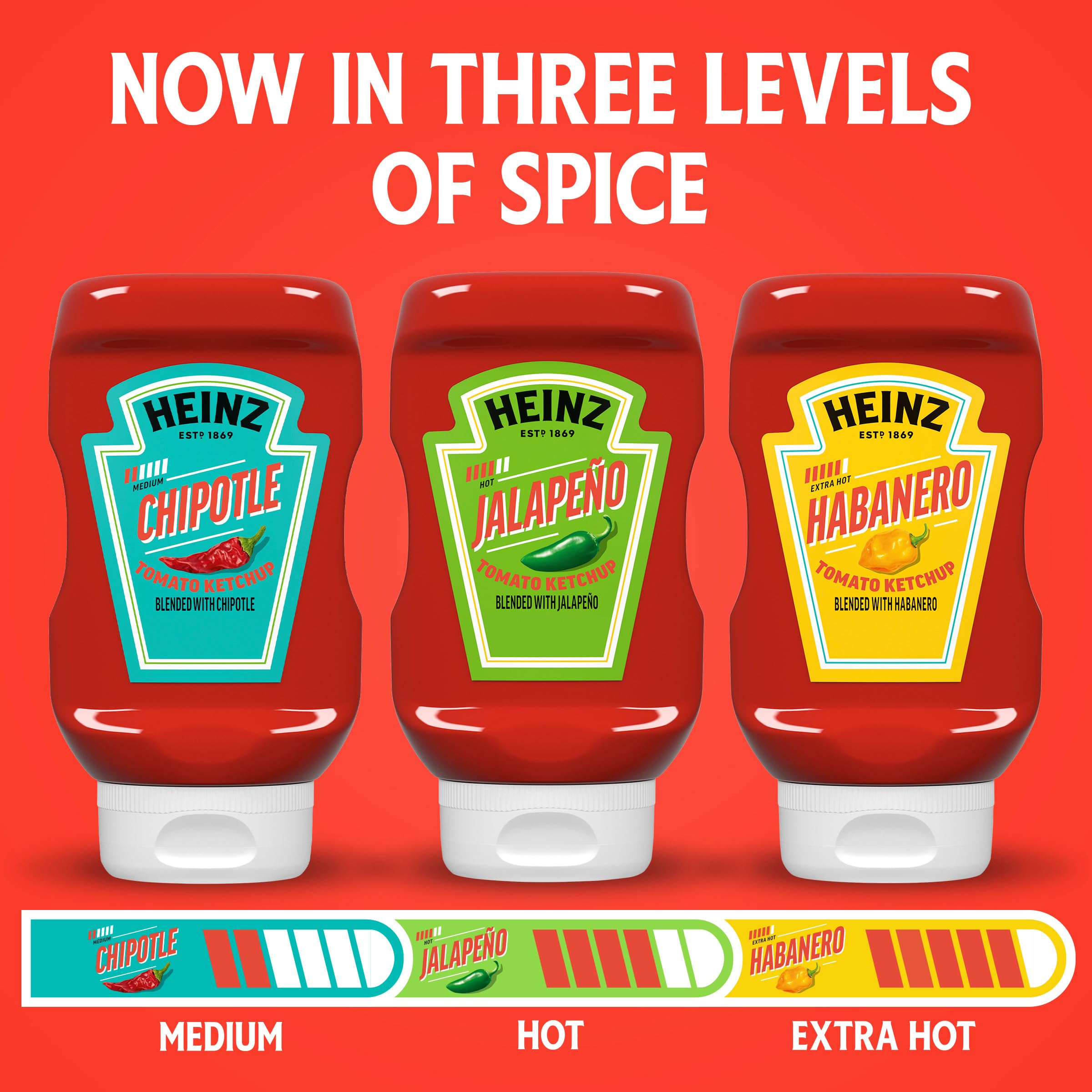 Heinz Tomato Ketchup Blended With Chipotle showcases thick, rich texture