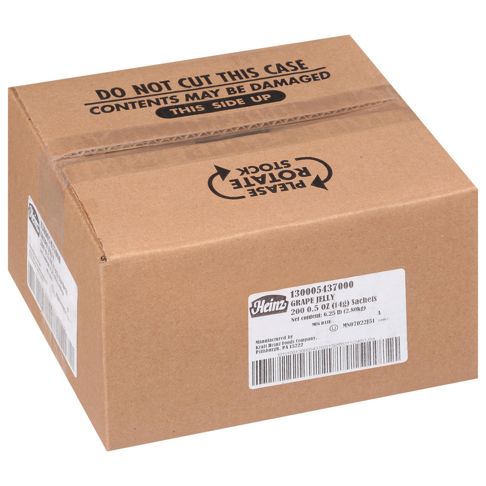 Delivery-friendly Heinz jelly packets displayed for quick meals.