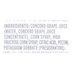 Close-up of Heinz Grape Jelly label showing Concord grape flavor.