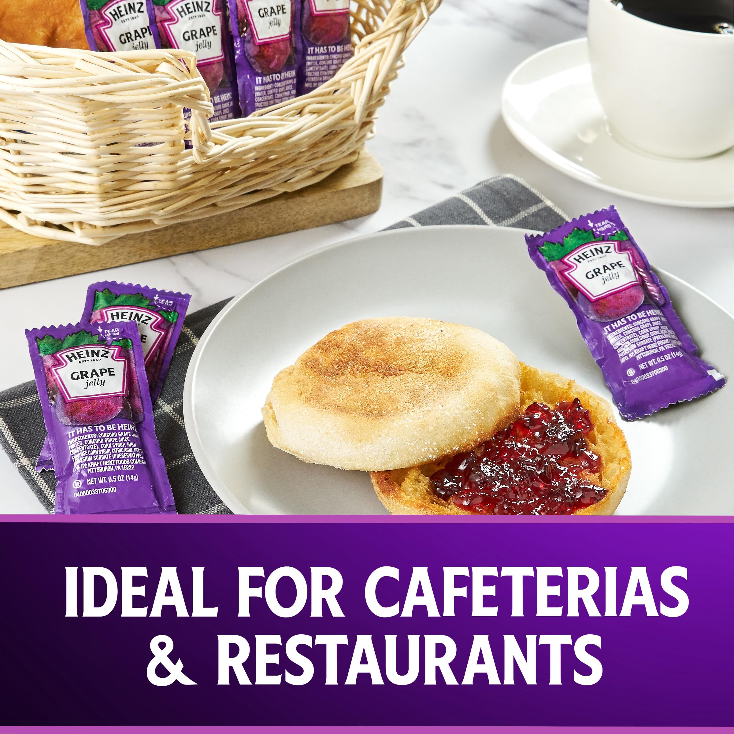Toast with Heinz Grape Jelly topping after buttering.