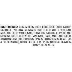 Cucumber and cabbage chunks in Heinz Hot Dog Relish add crisp texture.