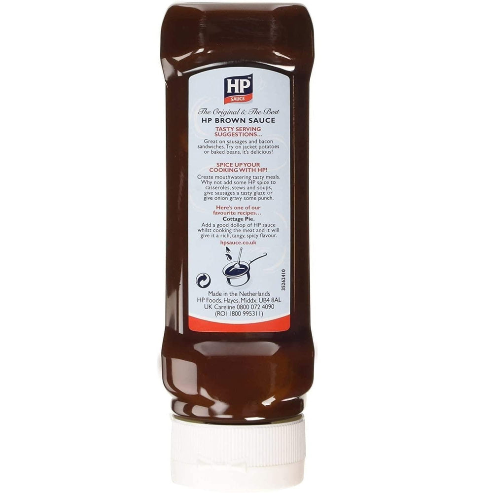 HEINZ HP Sauce Topdown 450g label close-up showing classic packaging and heritage.