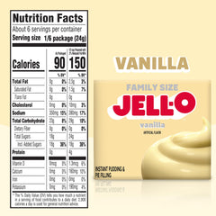 Closeup of HEINZ Jell-O Vanilla Pudding box showing freshness seal