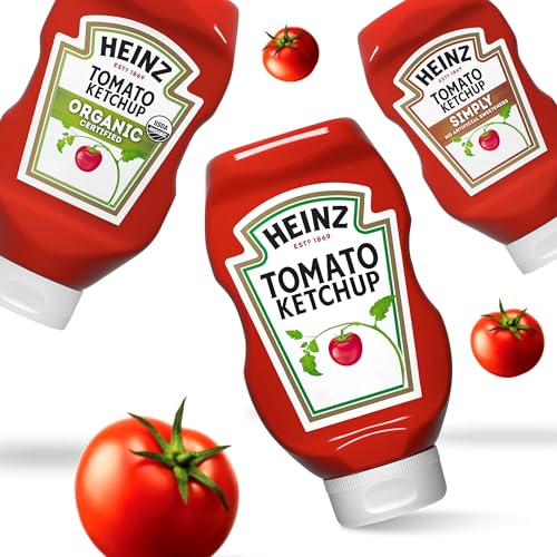Pouring Heinz ketchup over hot dogs at an outdoor cookout