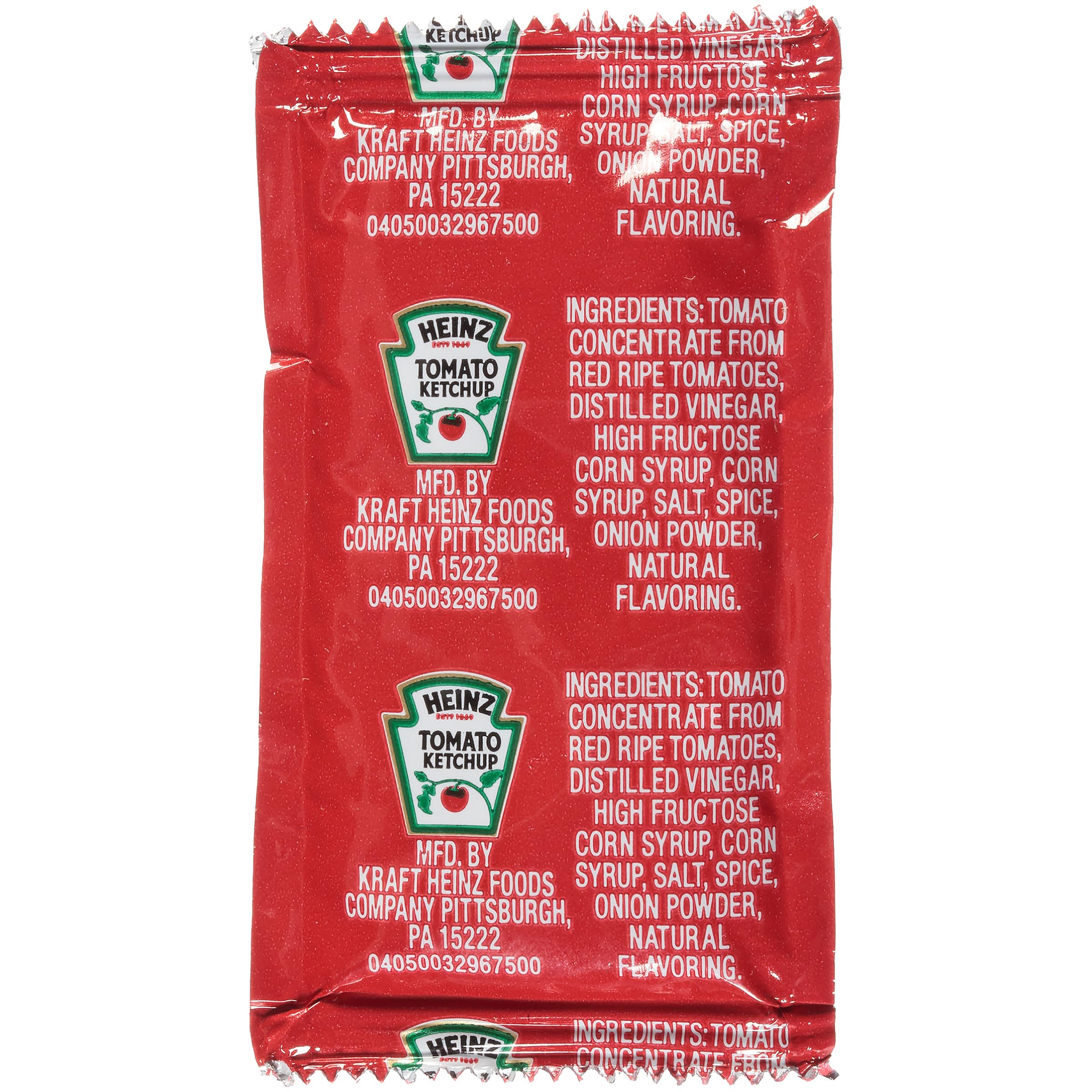 Serving tray with Heinz packets in a cafe setting