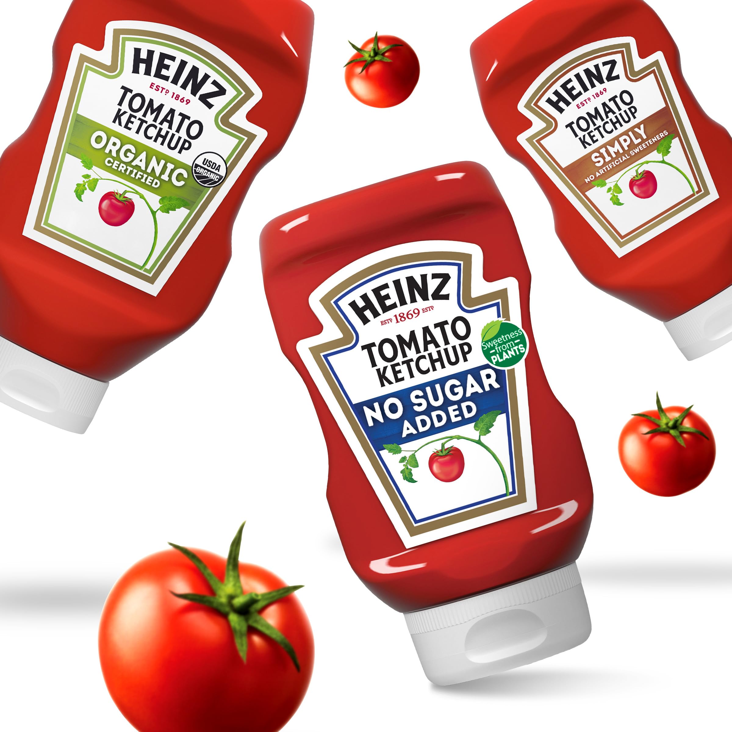 Kitchen storage of HEINZ No Sugar Added ketchup ready for meals