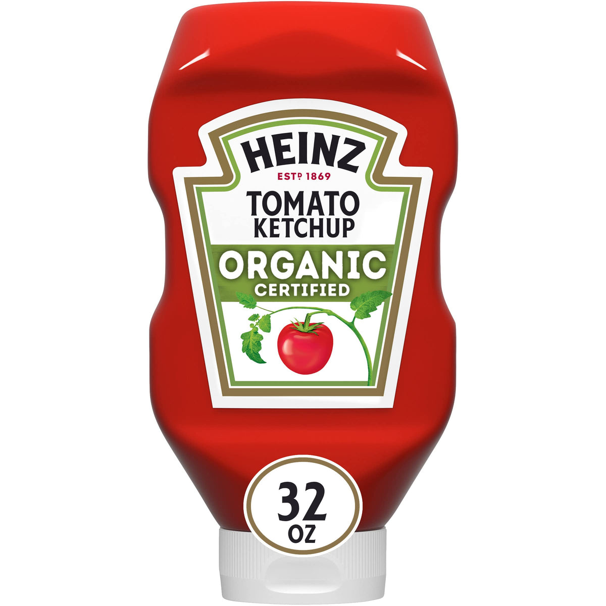 HEINZ Organic Tomato Ketchup 32oz bottle, ideal for family meals.