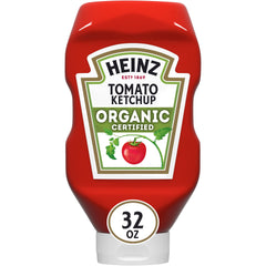 HEINZ Organic Tomato Ketchup 32oz bottle, ideal for family meals.
