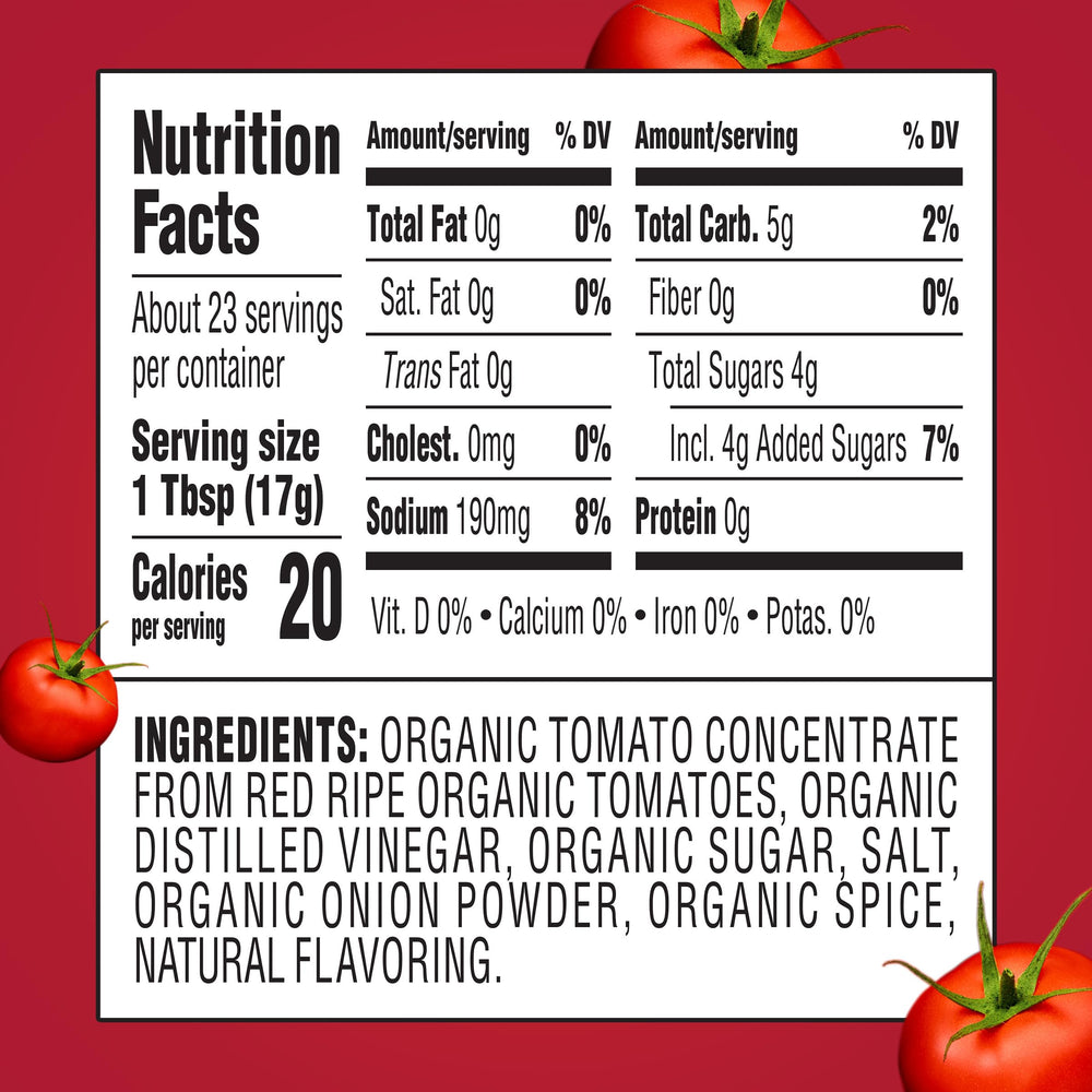 HEINZ Organic Tomato Ketchup bottle front showing label and bottle shape