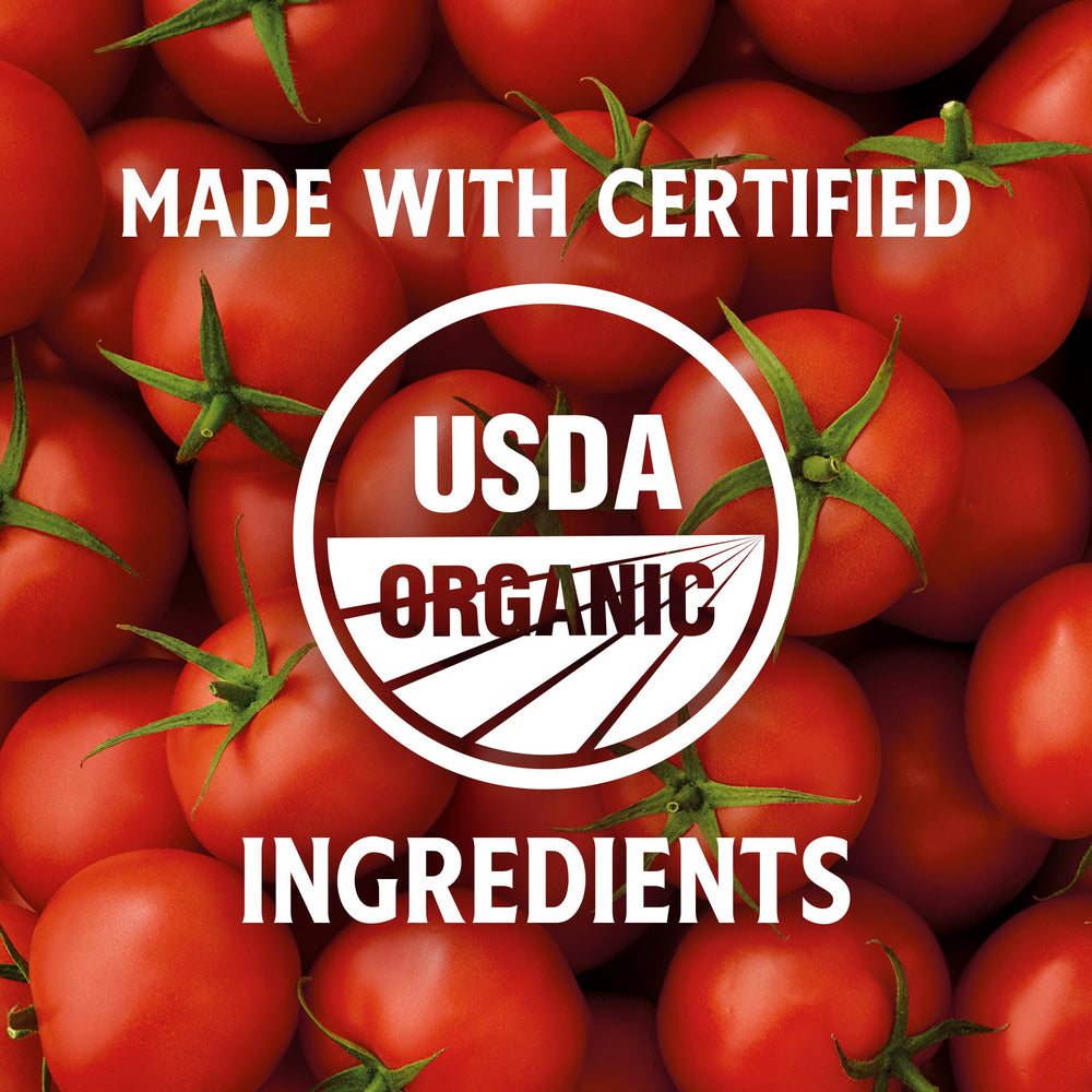 HEINZ Organic Tomato Ketchup on burgers for classic taste.