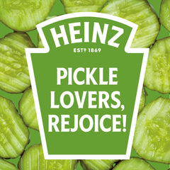 Heinz Pickle-Ketchup bottle with dill-tinted sauce on plate suggests versatile burger pairing.