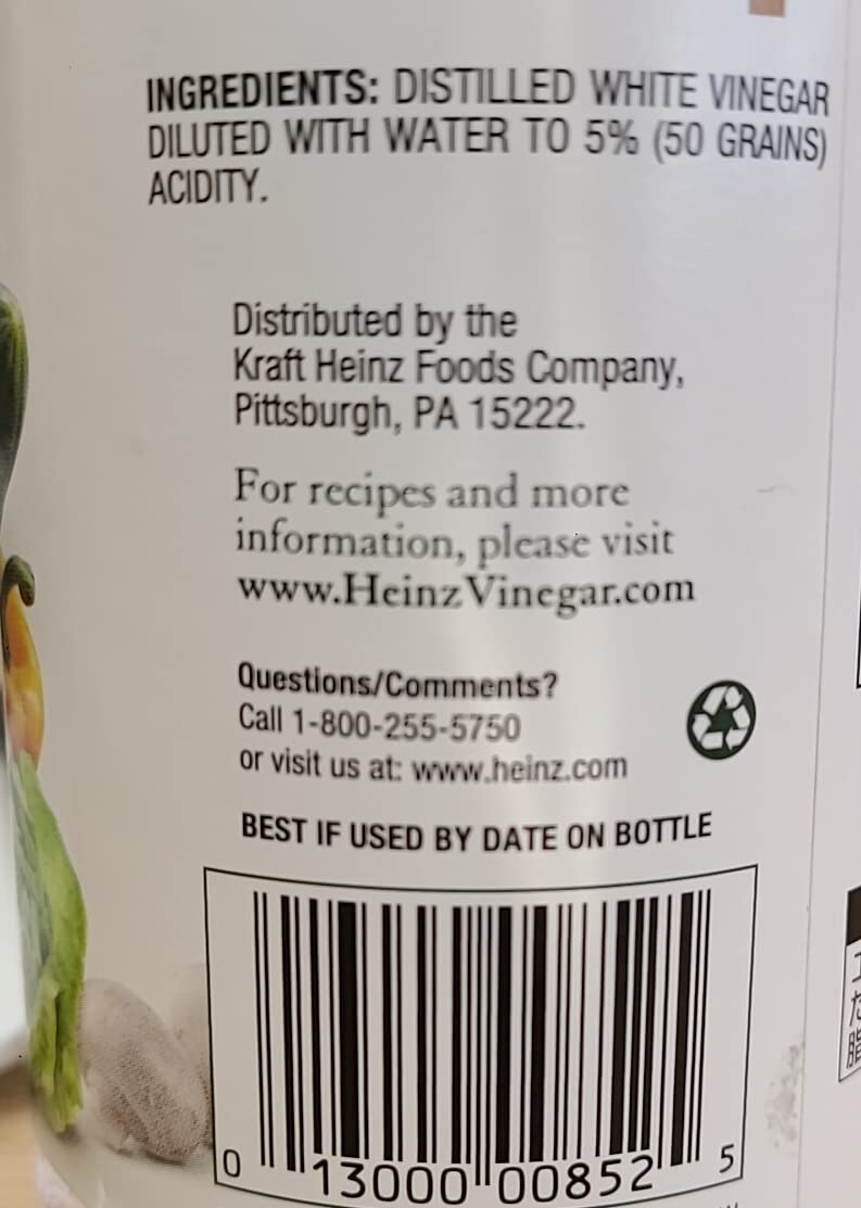 HEINZ regular distilled white vinegar with kitchen ingredients highlighting versatility