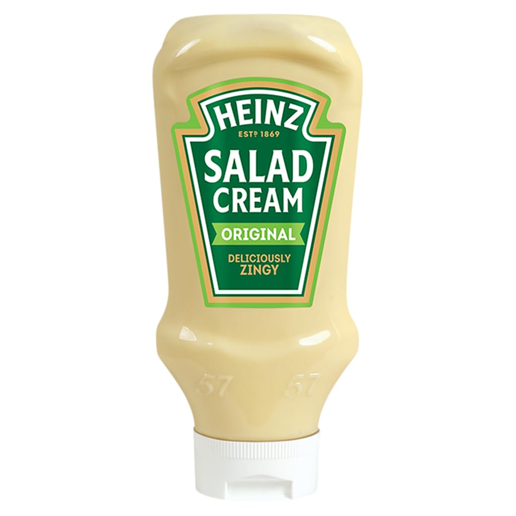Heinz Salad Cream squeeze bottle for quick, tangy dressings and dips.