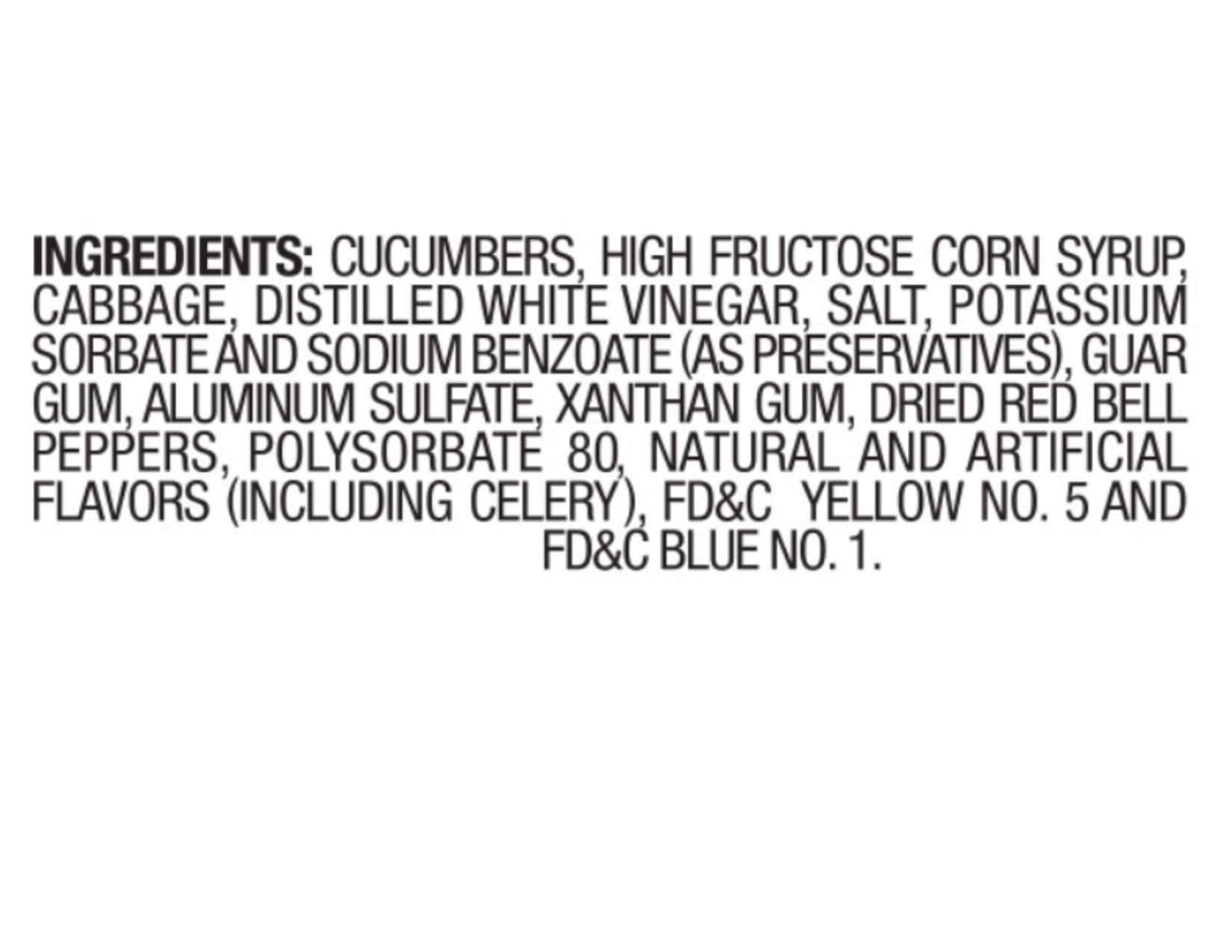 Display of cucumber and cabbage ingredients, Heinz Sweet Relish enhances meals.