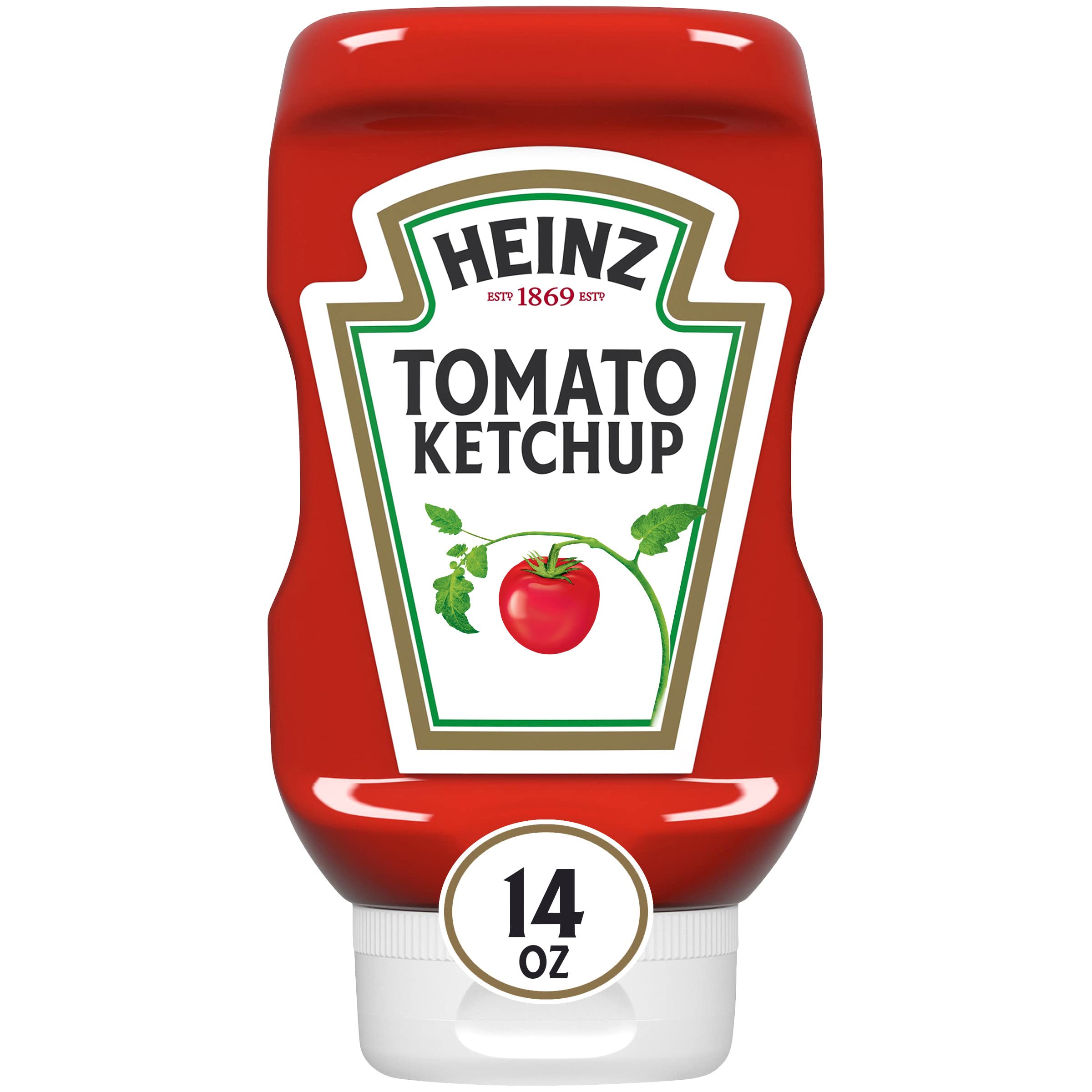 Heinz Tomato Ketchup 14 oz bottle ready for burgers and fries.