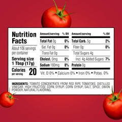 Heinz Tomato Ketchup 64oz bottle side angle showing size and cap.