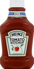 Heinz Tomato Ketchup 64oz bottle with squeeze nozzle for clean dispensing.