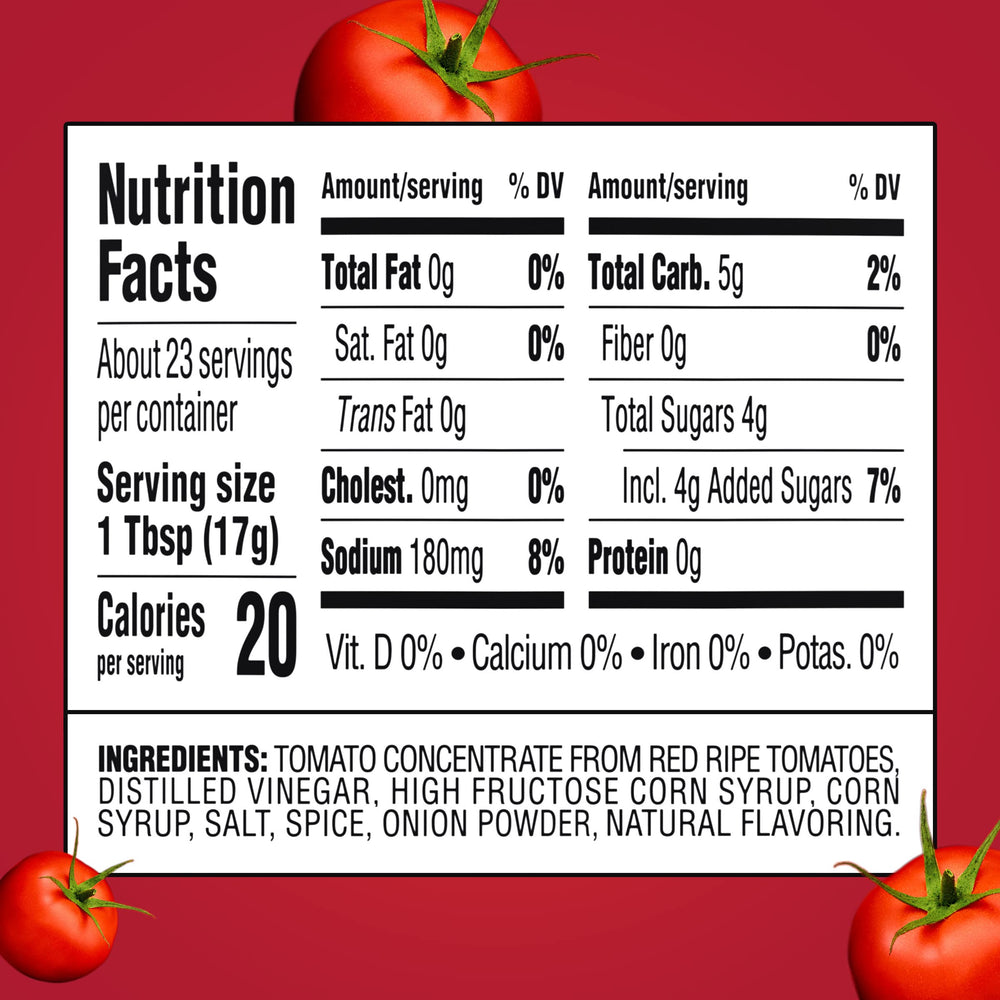 Heinz Tomato Ketchup bottle side view ideal for family meals.