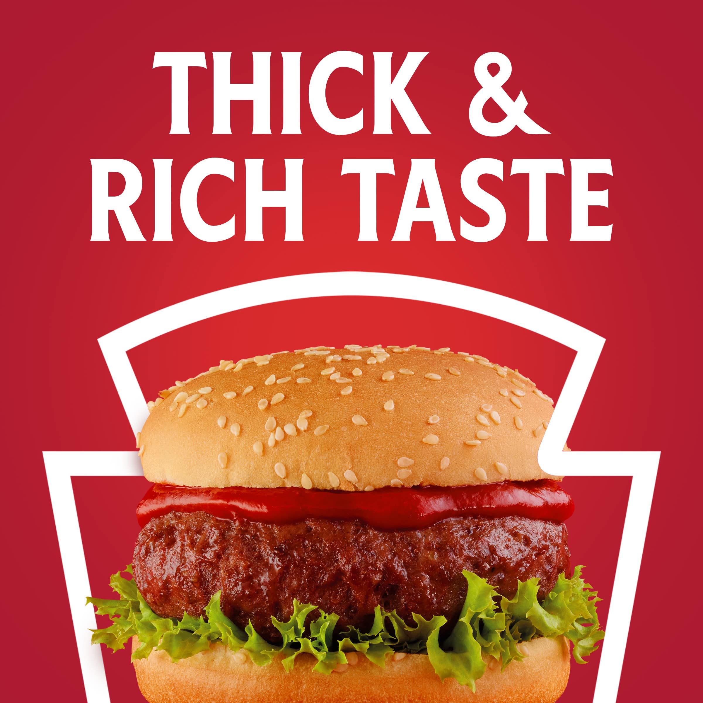 Heinz Tomato Ketchup on a burger adds classic bold flavor