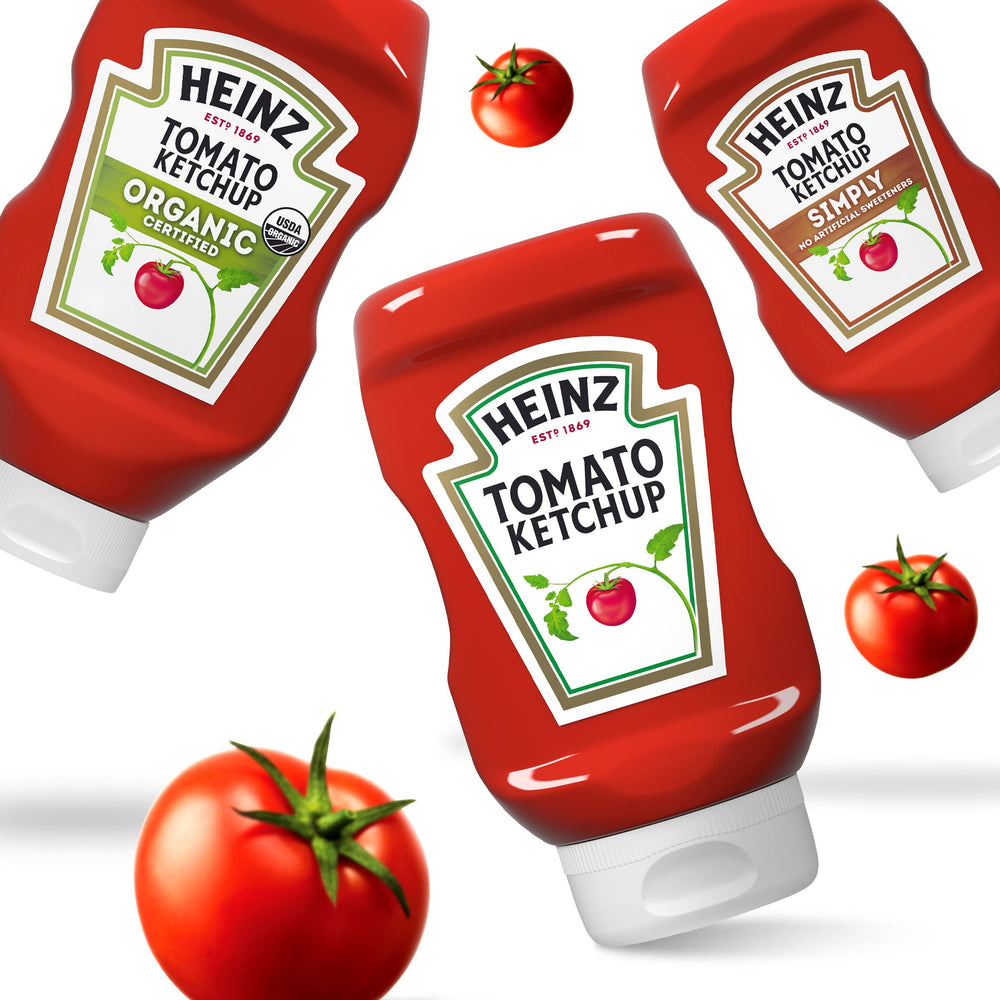 Gluten-free Heinz ketchup label signaling dietary compatibility.