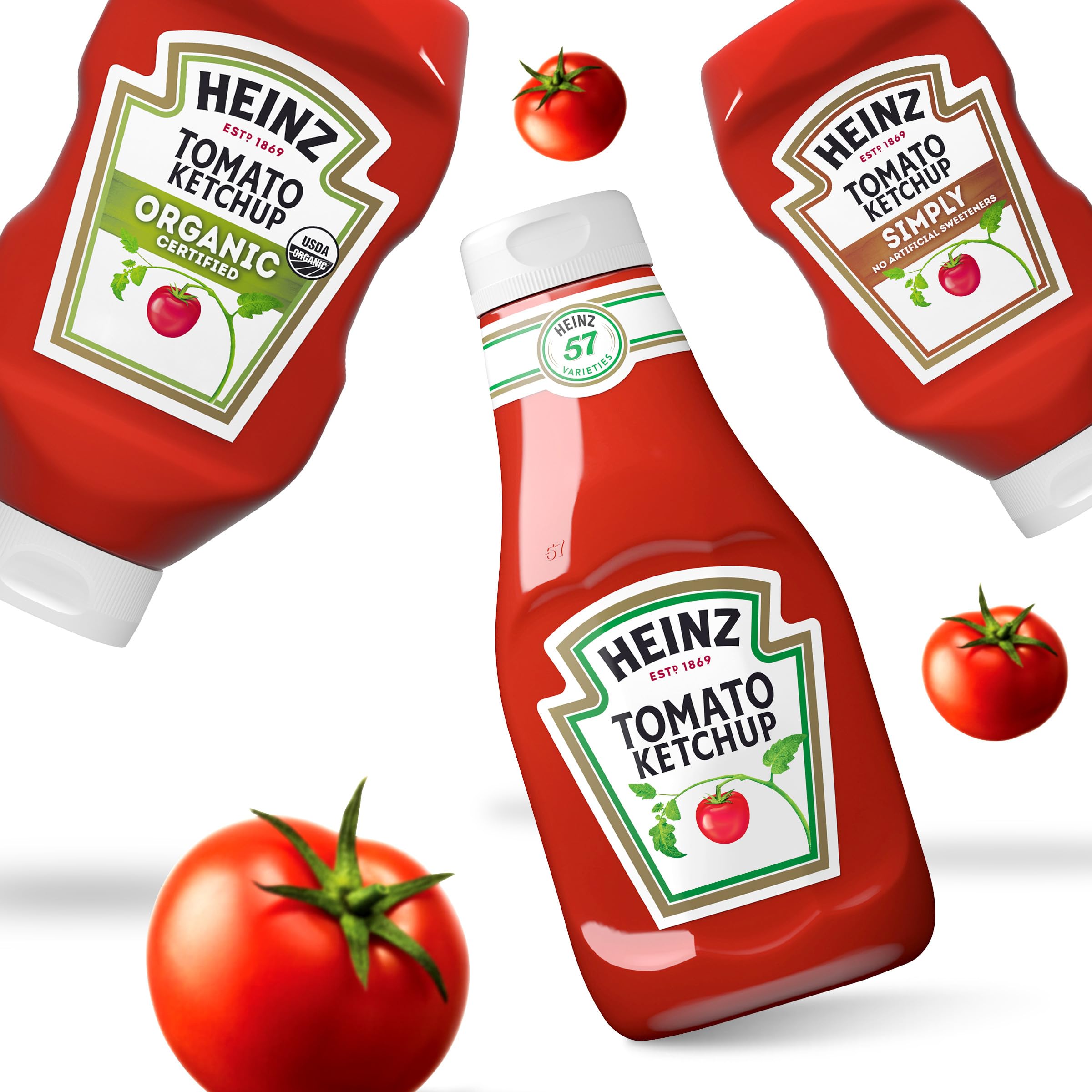 Heinz Tomato Ketchup squeezable bottle eases serving and storing