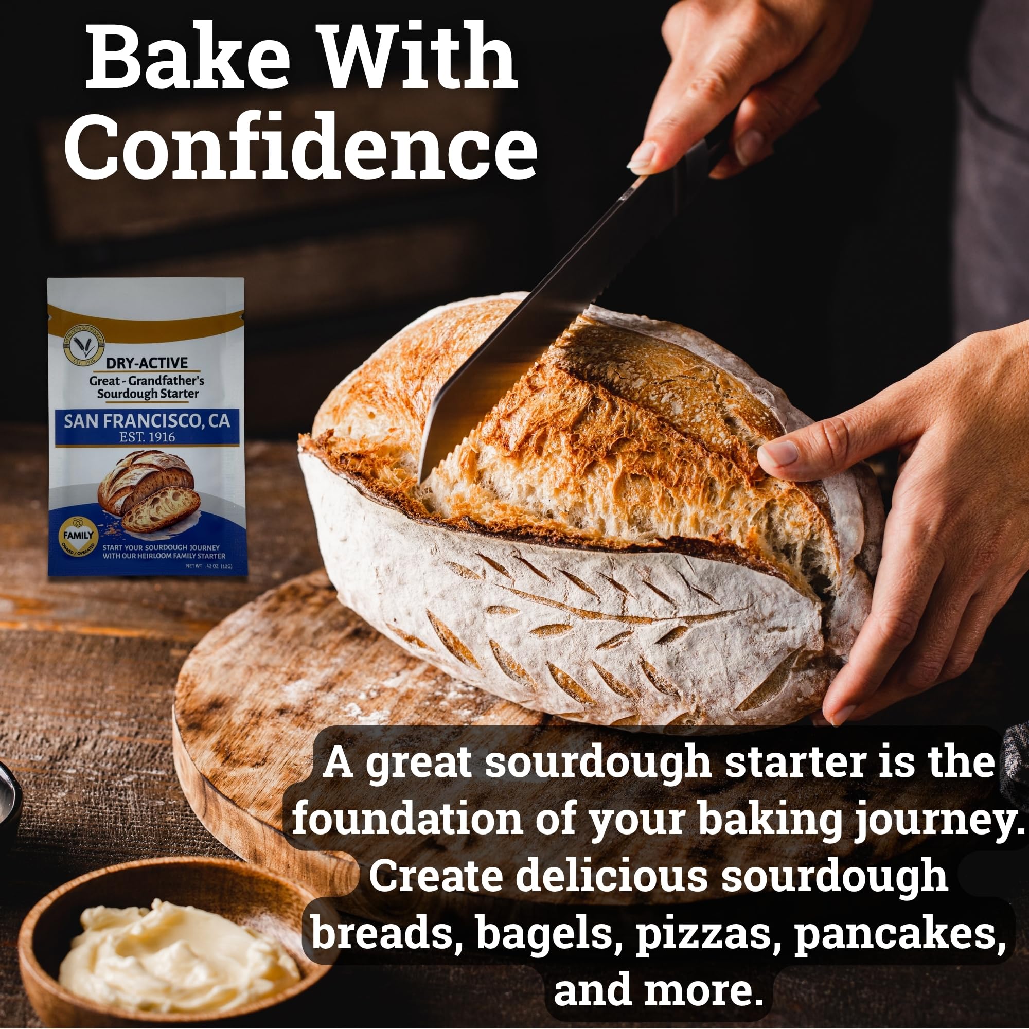 Sofia starter is great for breads, bagels, pizzas, and pancakes.