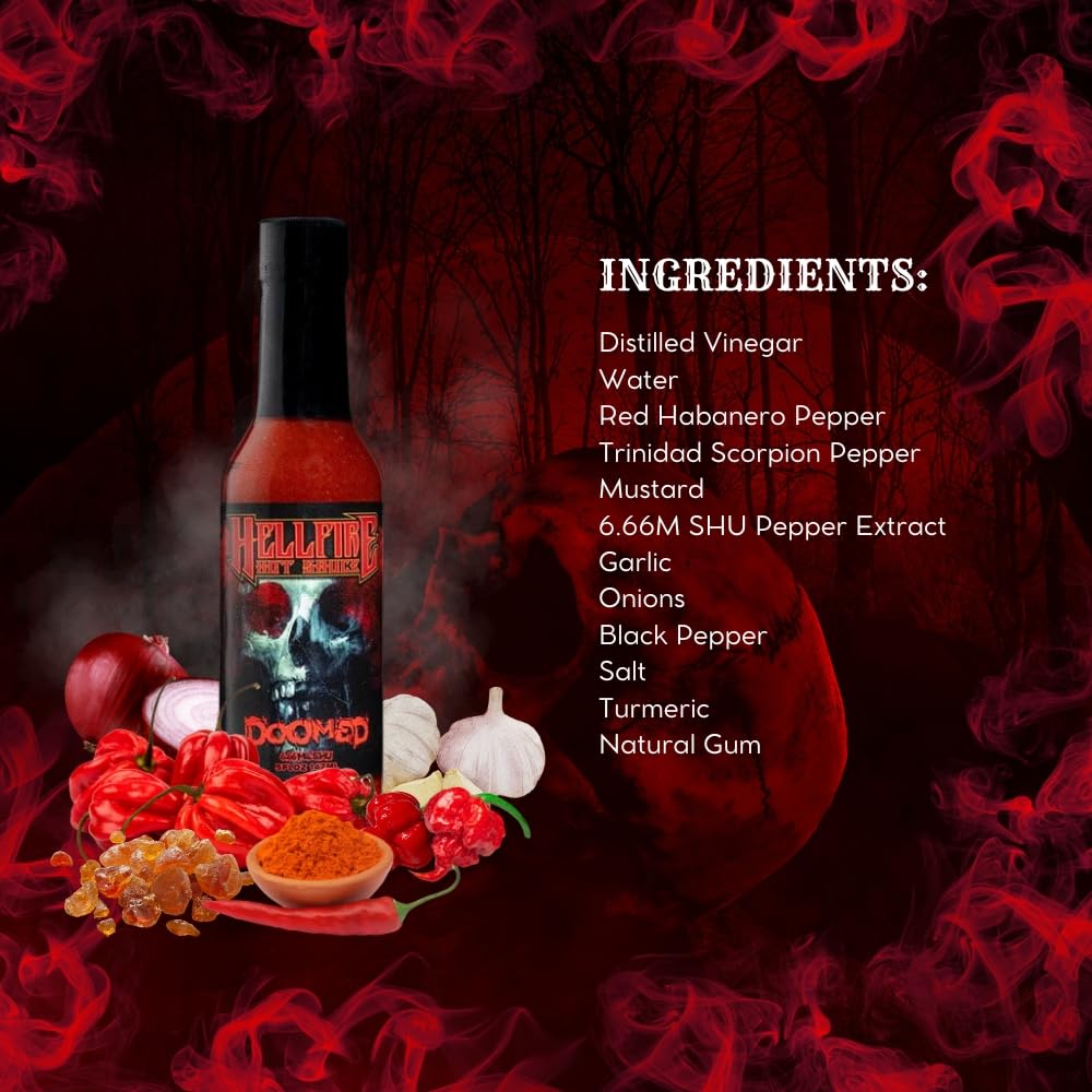 Tacos paired with Hellfire Doomed Hot Sauce for bold taste