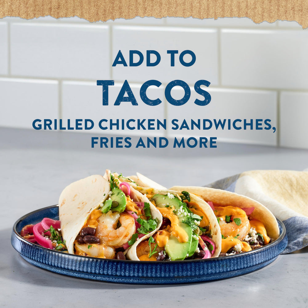 Hellmann's Chipotle Mayonnaise Dressing dip setup enhances veggie bites with creaminess.