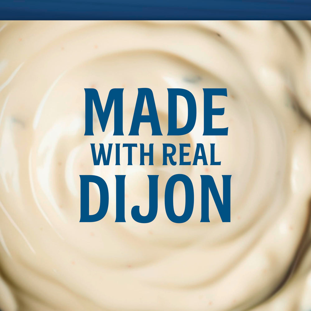 Hellmann’s Dijo-Mayo Dijon closeup reveals real mustard and premium ingredients.