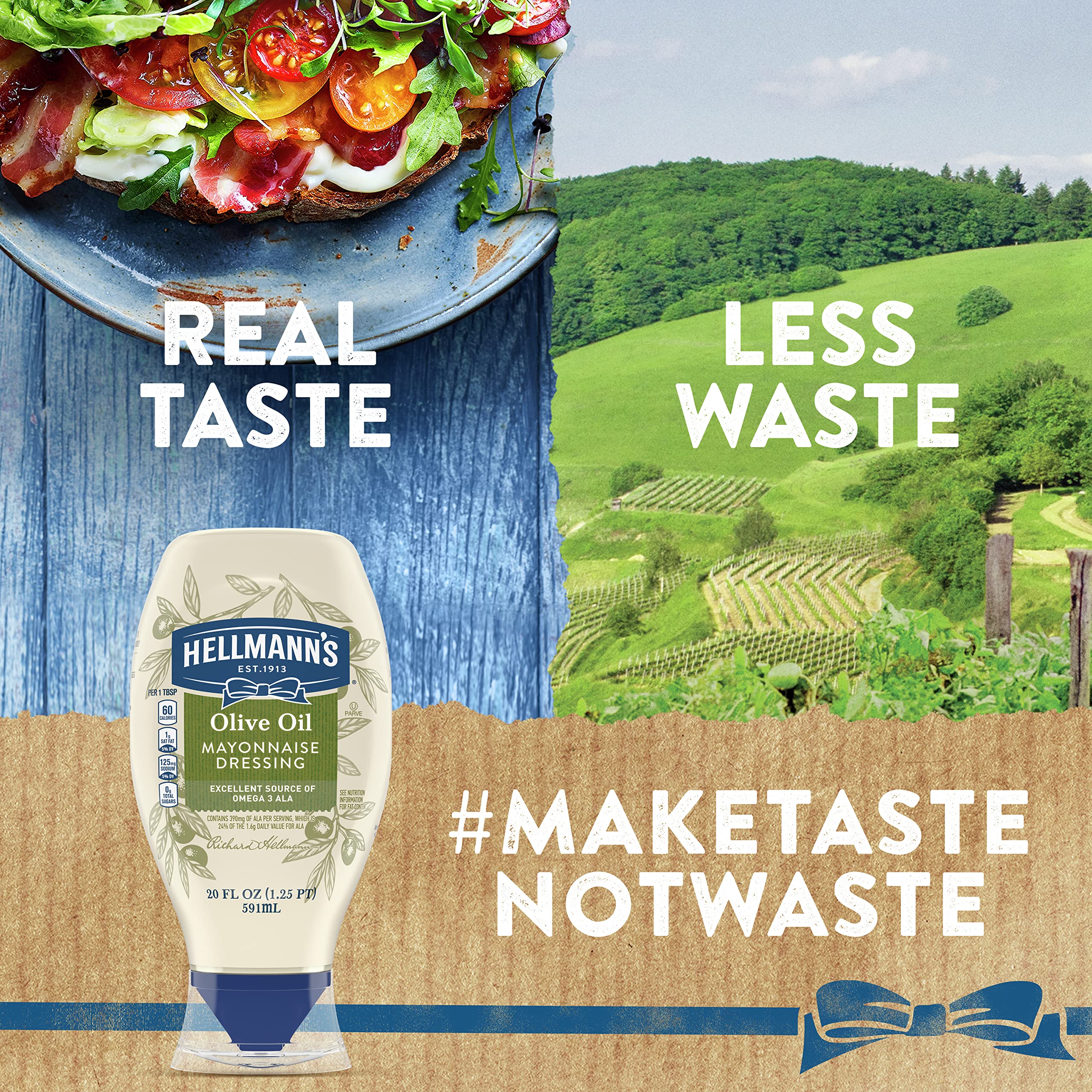 Hellmann's gluten-free and kosher certifications on bottle