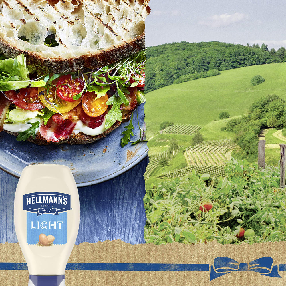 Lock-cap squeeze bottle from Hellmann's Light Mayo for controlled application
