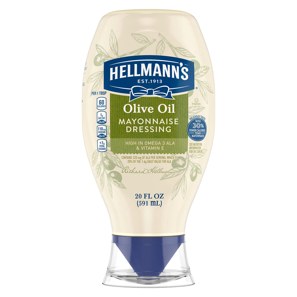 Hellmann's olive oil mayo squeeze bottle for precise dressing