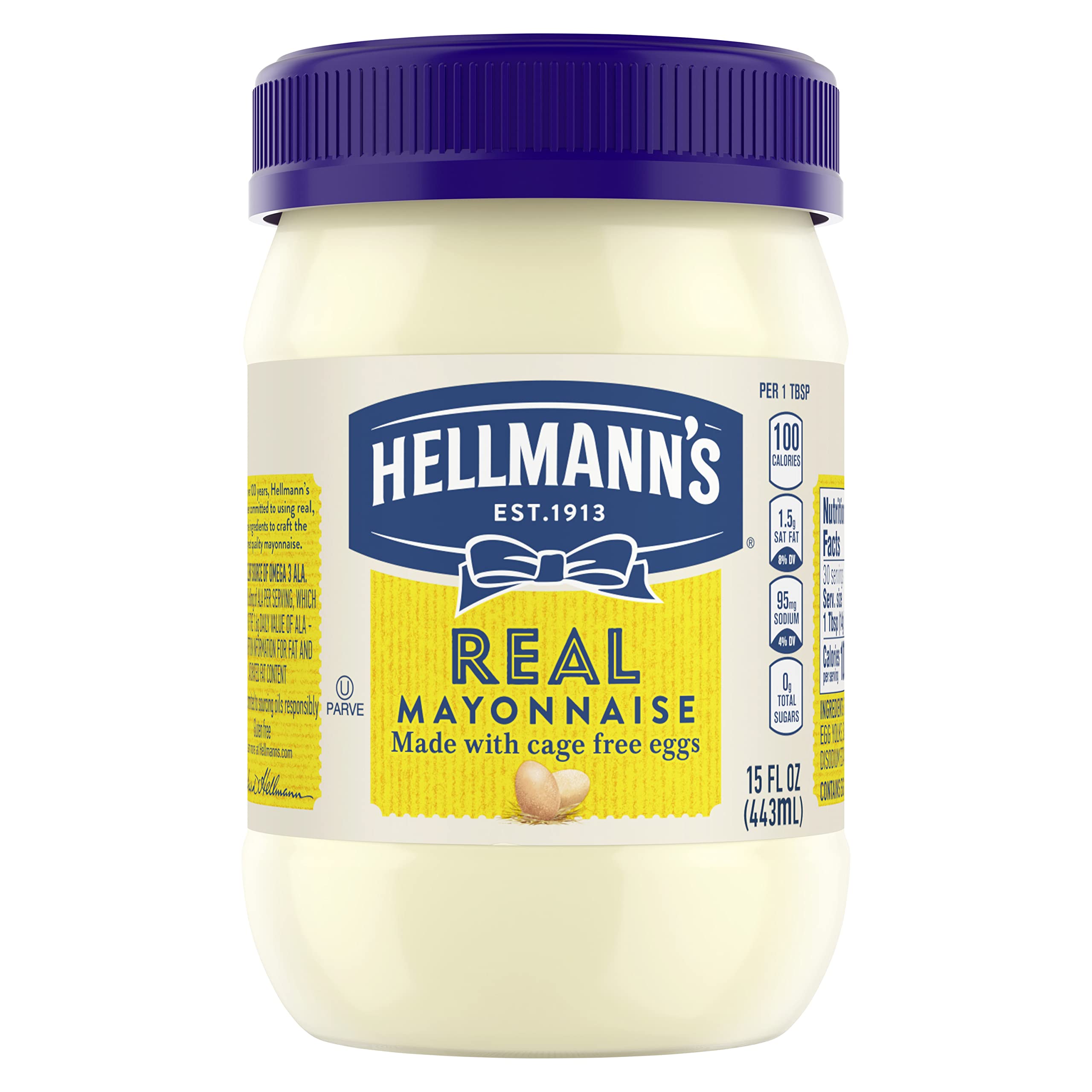 Hellmann’s Real Mayonnaise bottle pouring for creamy sandwich spread