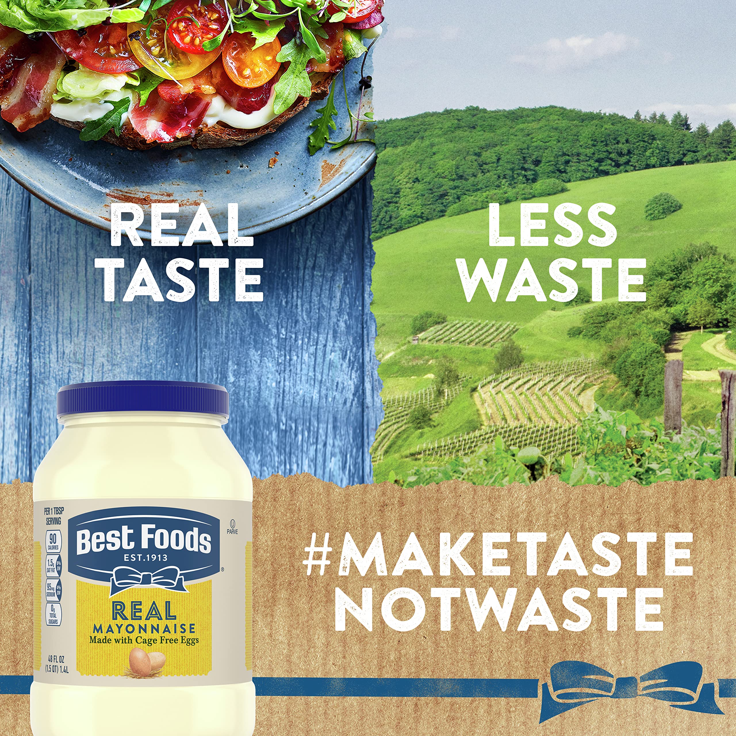Juicy burger topped with Hellmann’s Real Mayonnaise for enhanced flavor