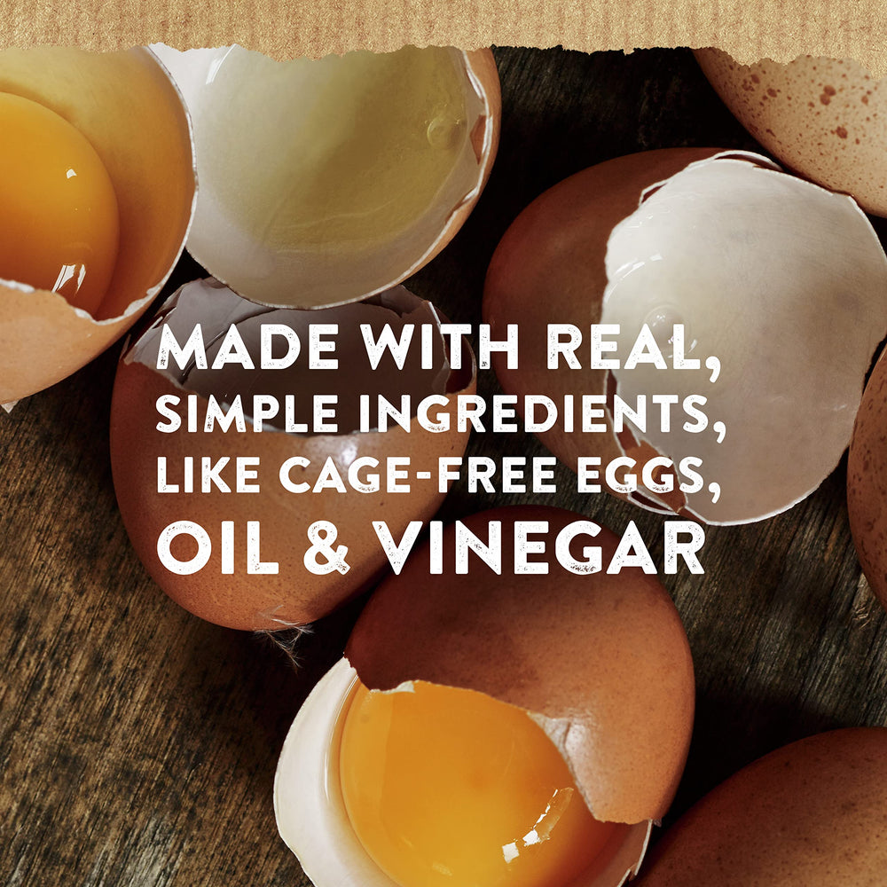 Label highlights real ingredients: eggs and oil in Hellmann’s Real Mayonnaise